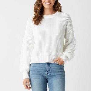 Pink Lily Cream Knit Sweater